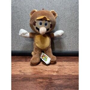 2013 Sanei 8" Super Mario Raccoon Tanooki  Mario Plush Toy Nintendo